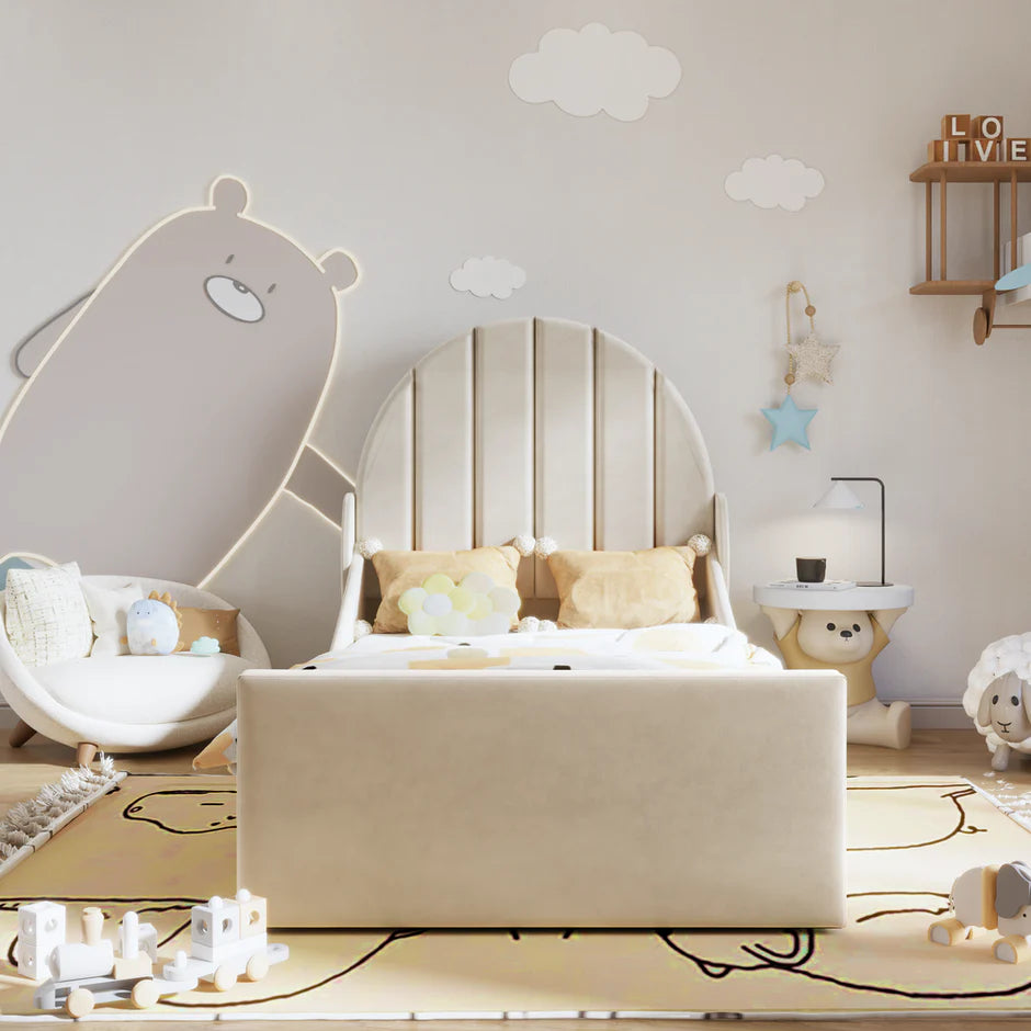 Luna Moon Upholstered Kids Bed