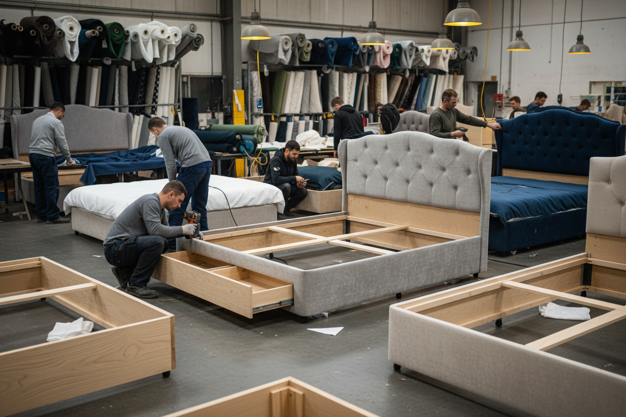 divan bed factory, making divan bases and headboards