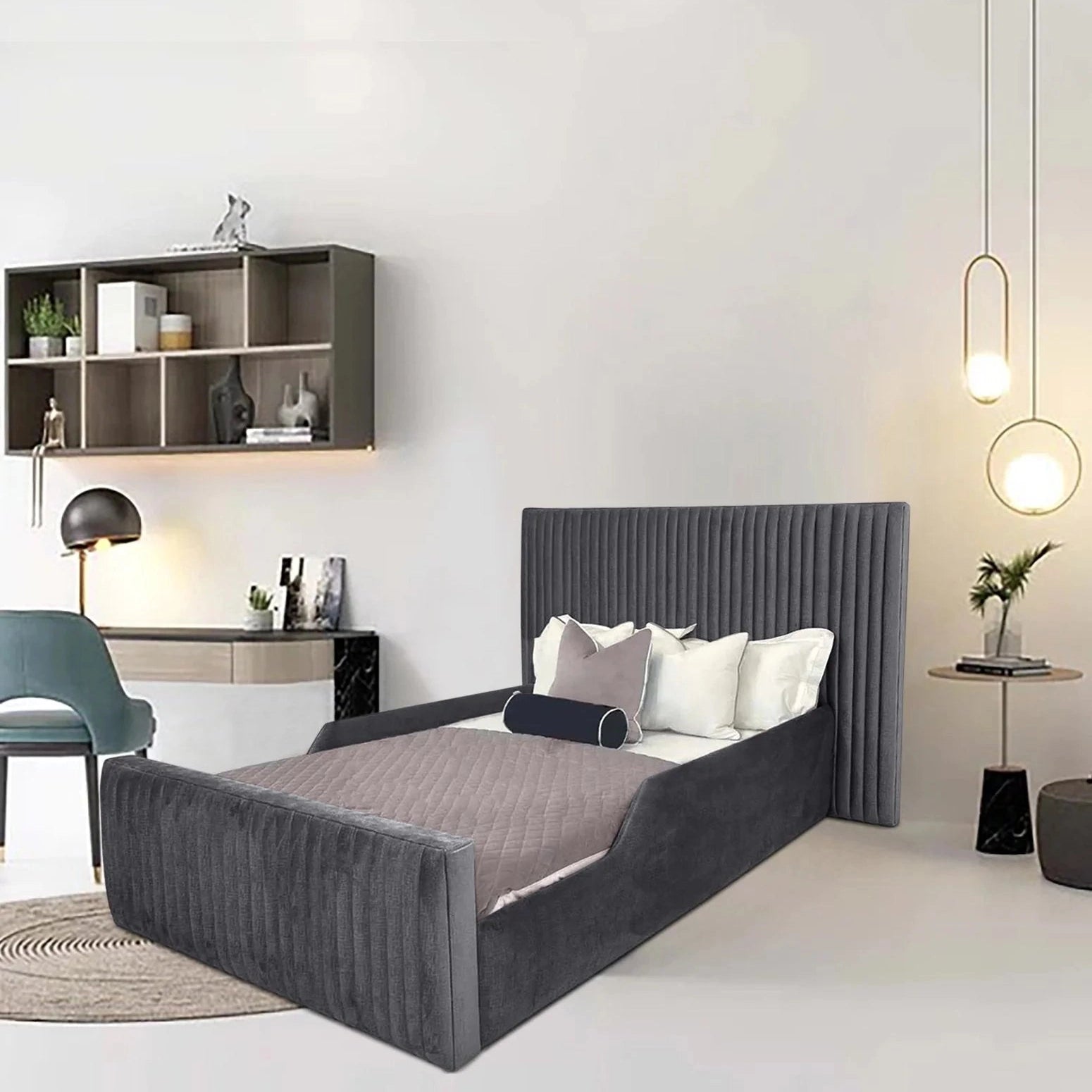 Small Panel Kids Bed With Mattress